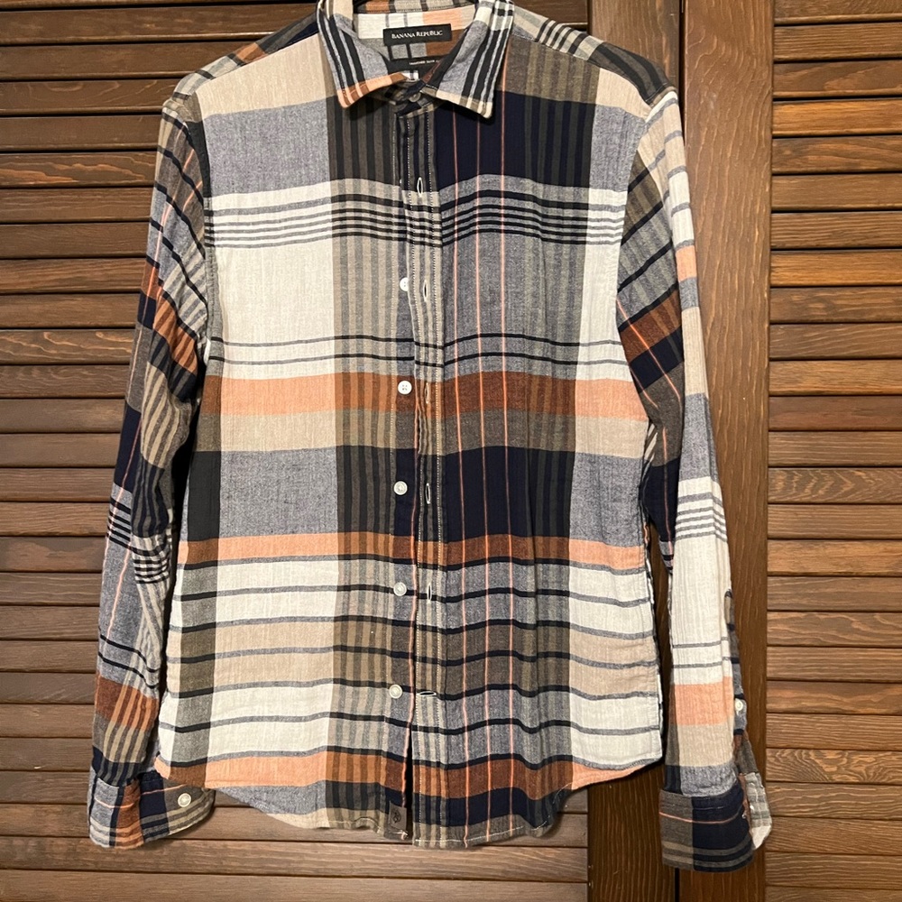 Banana Republic Double Weave Plaid Shirt